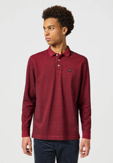 Męska Koszulka Wrangler LS Refined Polo Red 112357286 W8F3018117